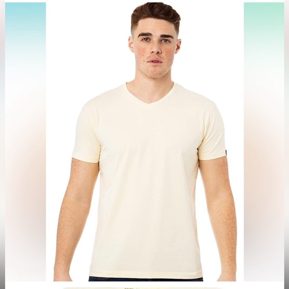 X-RAY Jeans Cream V-Neck Tshirt